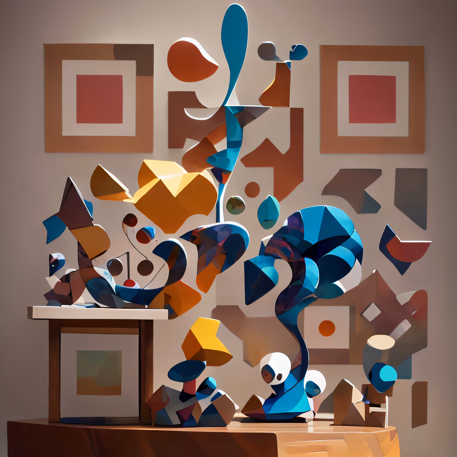 Abstract Geometric Sculpture Art Deco QR Code Art — image 1