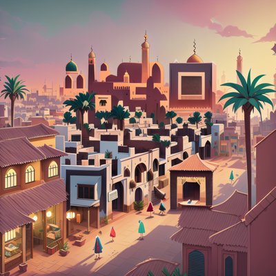 Marrakech Medina Game Art QR Code for Posters