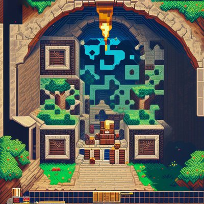 Pixel Dungeon Entrance Game Scene QR Code for Posters