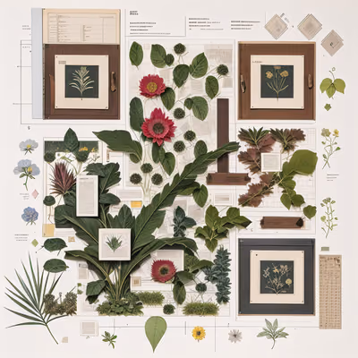 Botanical Specimen Collage QR Code Art — image 1