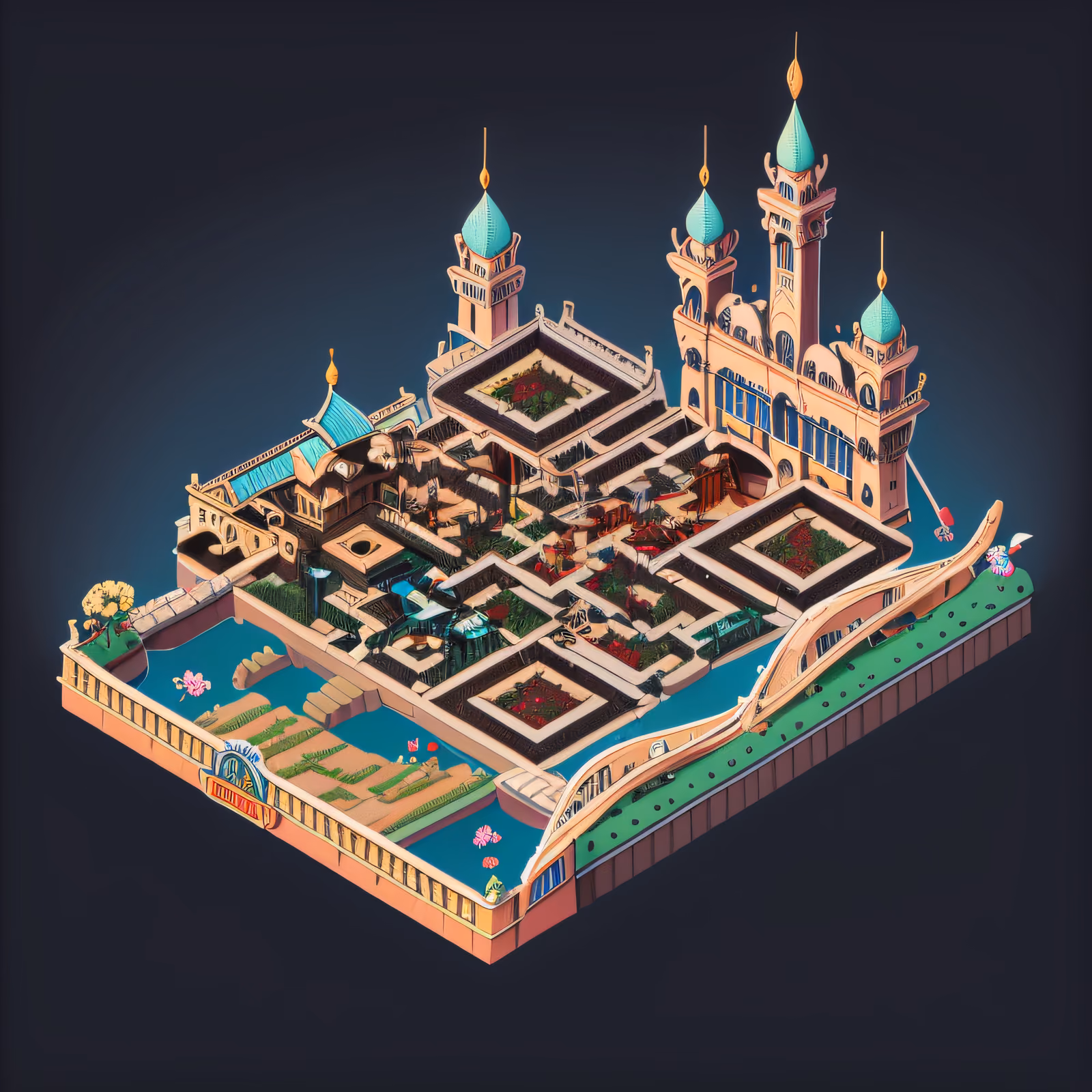 Isometric Canal City 3D QR Code for Posters — image 1