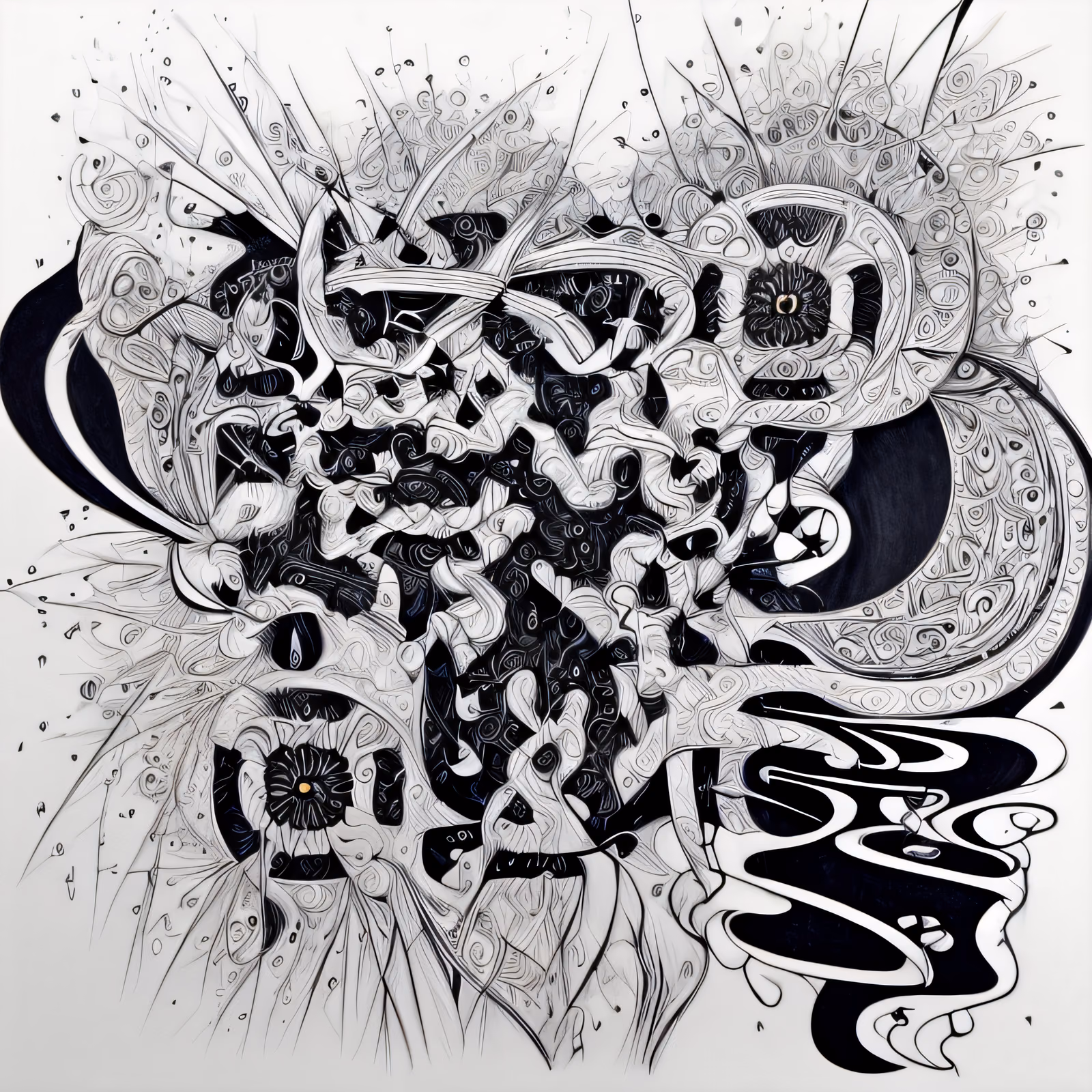 Intricate Zentangle Ink Pattern QR Code Art — image 1