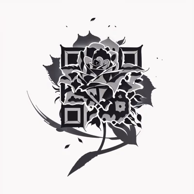 Black Rose Ink Tattoo QR Code for Temporary Tattoos — image 1