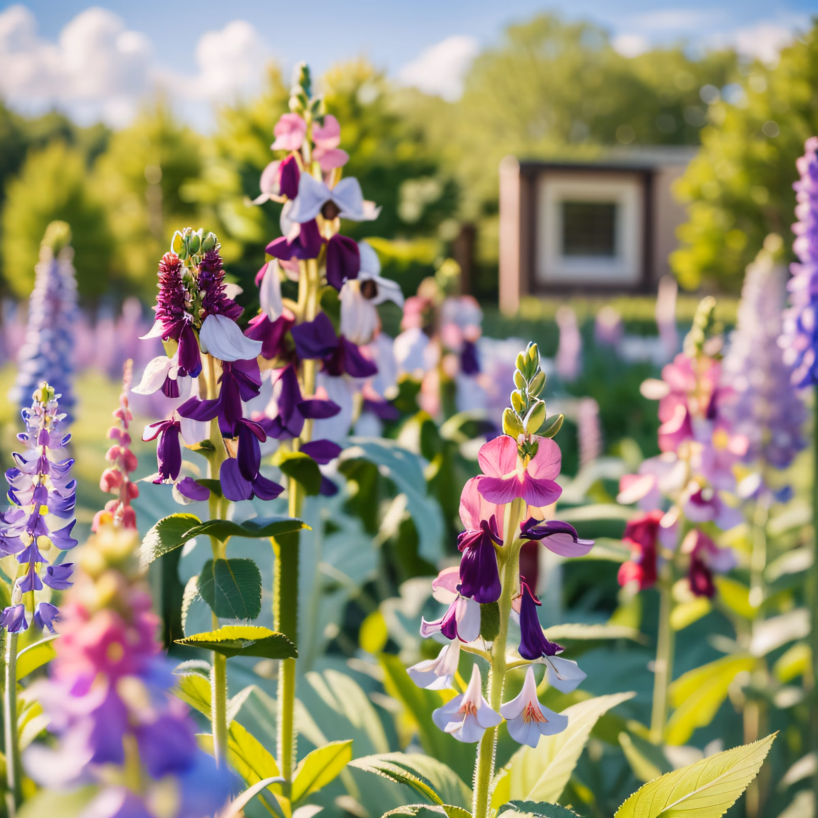 Lupine and Foxglove Garden Photo QR Code Art — image 1