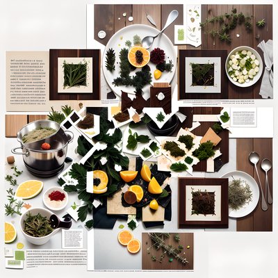 Culinary Herb Collage QR Code for Restaurant Menus