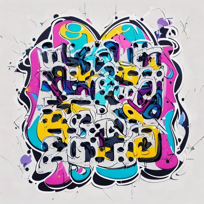 Bubble Letter Graffiti Tag QR Code for Stickers