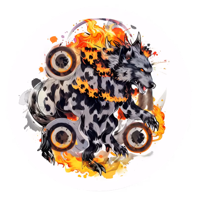 Flaming Cerberus Hellhound Vector QR Code for Stickers — image 1