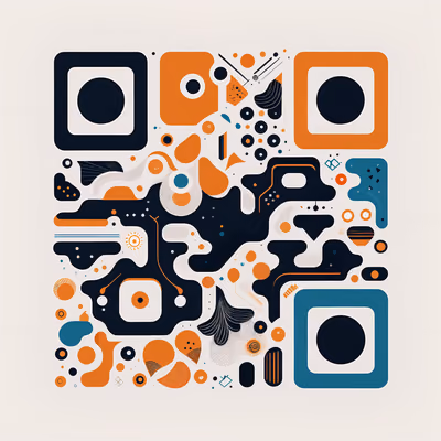 Abstract Doodle Shapes Flat Vector QR Code for Posters — image 1
