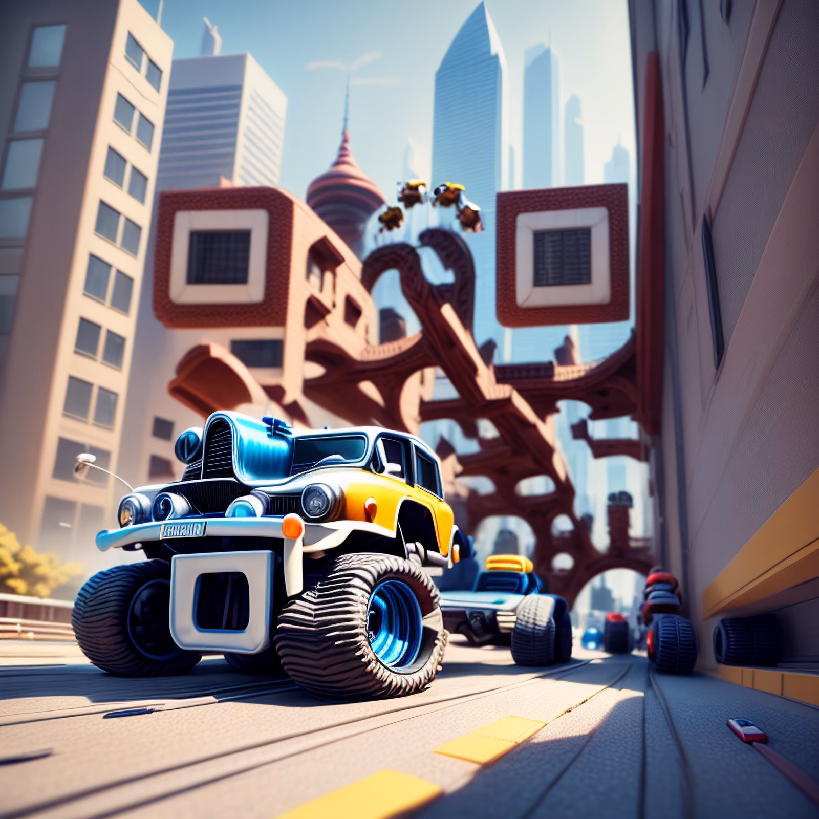 Toy Race Car City 3D QR Code for Posters — image 1