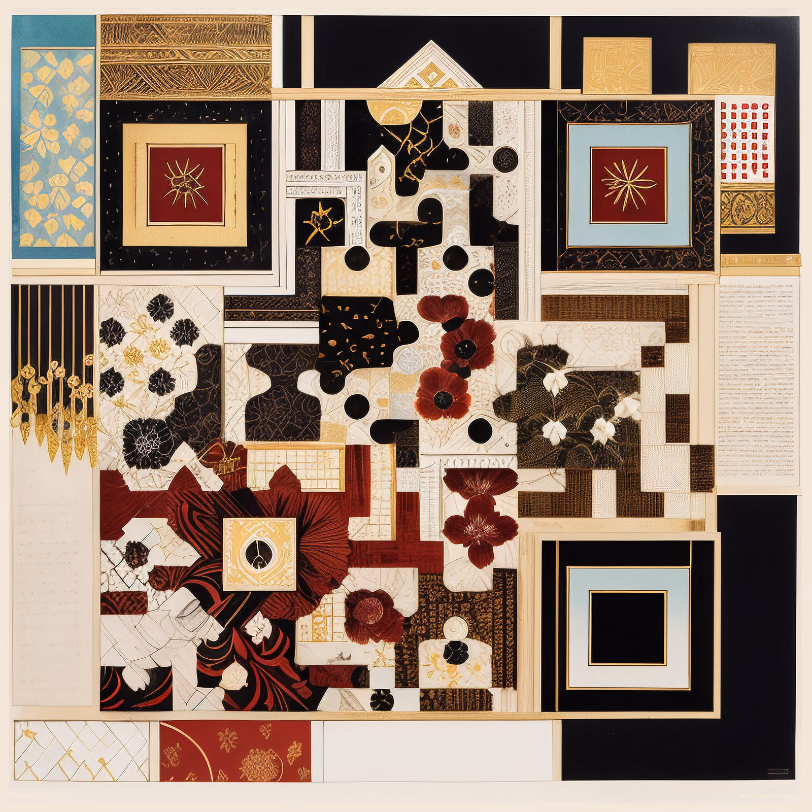 Folk Floral Paper Collage QR Code Art — image 1