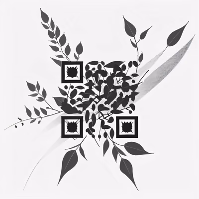 Eucalyptus Branch Ink QR Code for Temporary Tattoos — image 1