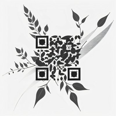 Eucalyptus Branch Ink QR Code for Temporary Tattoos