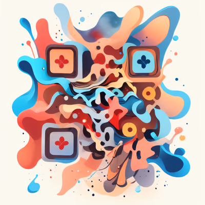 Абстрактные жидкие волны, векторный QR-код для наклеек — изображение 1