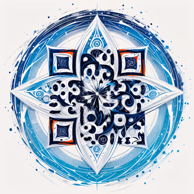 Blue Star Mandala Acrylic QR Code Art — image 1