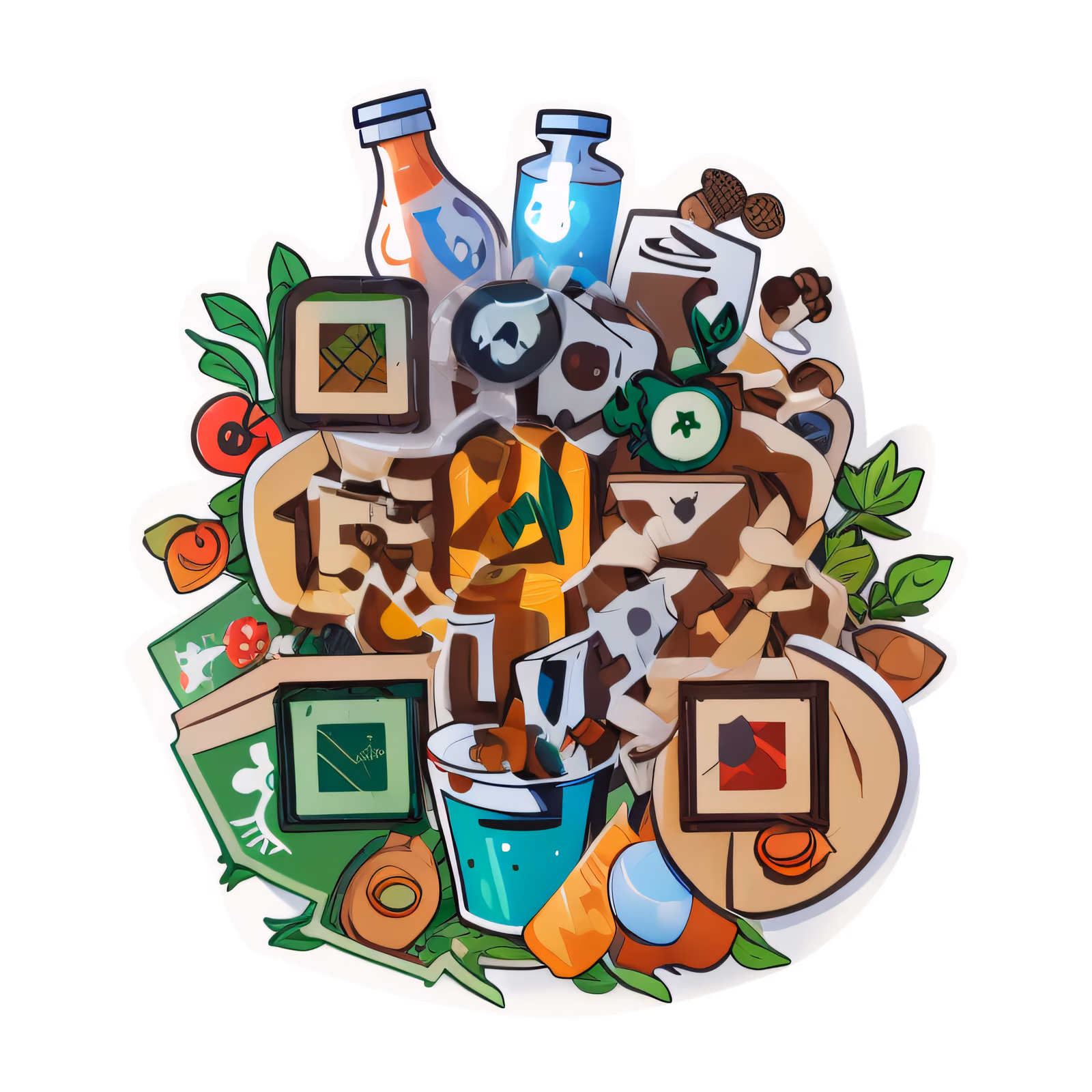 Recycling Pile Vector Sticker QR Code for Stickers — image 1