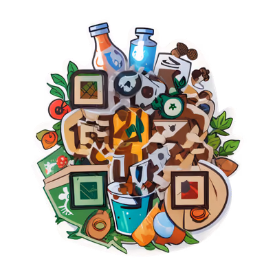 Recycling Pile Vector Sticker QR Code for Stickers — image 1