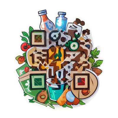 Recycling Pile Vector Sticker QR Code for Stickers