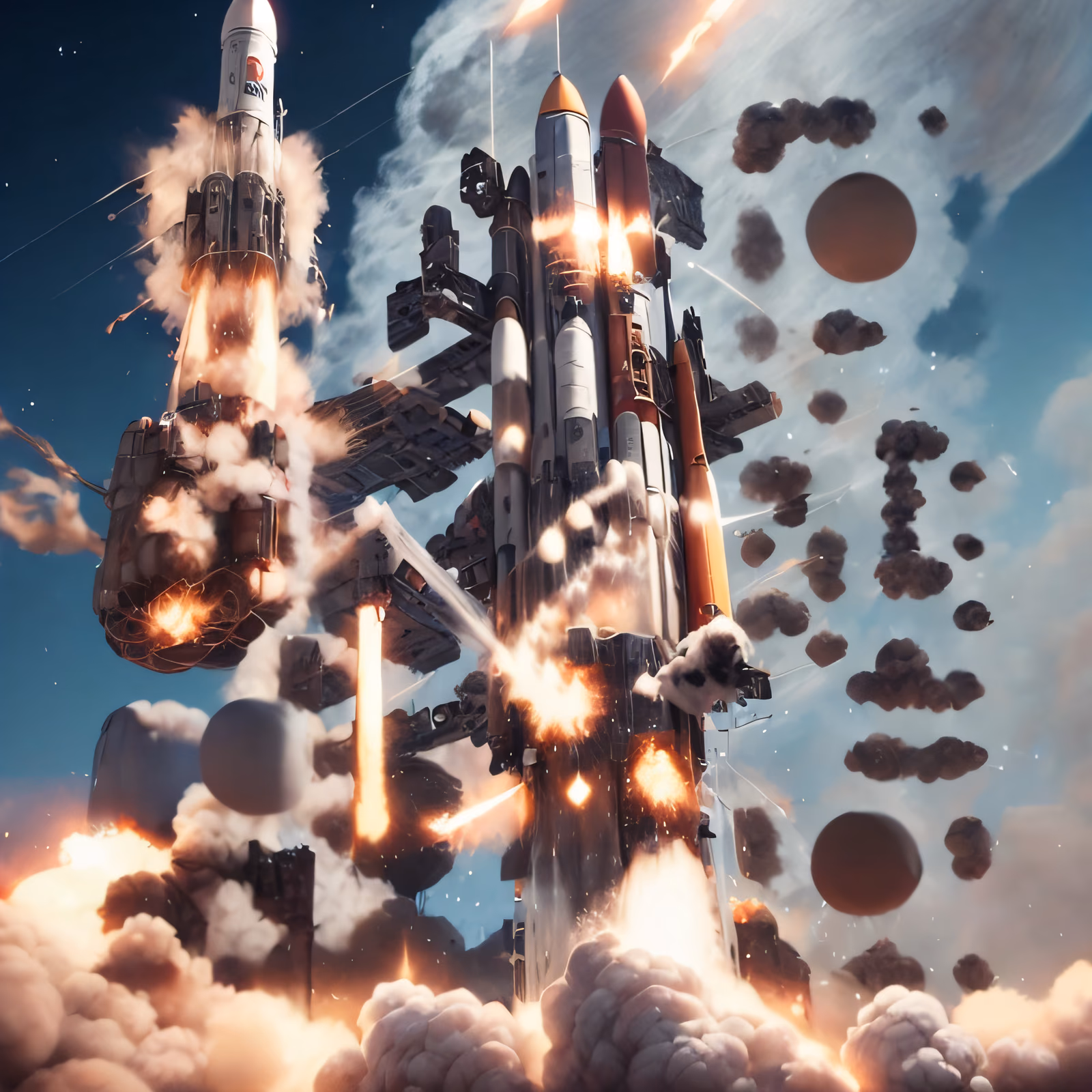 Rocket Launch Cinematic 3D QR Code Art — image 1