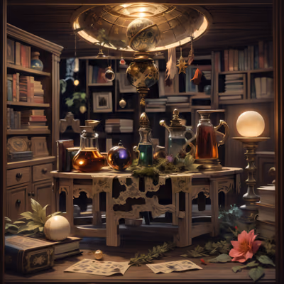 Alchemist Potion Study 3D QR Code for Posters — image 1