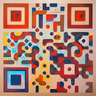 Red Yellow Blue Abstract Painting QR Code Art — image 1