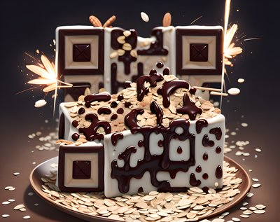 Шоколадный овсяный энергетический батончик: 3D QR-код для упаковки