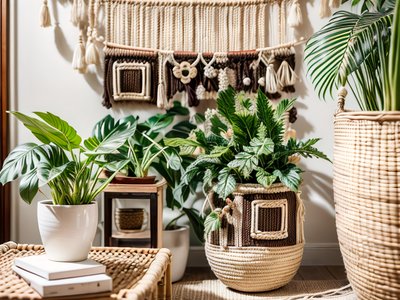 Boho Potted Fern Photo QR Code Art