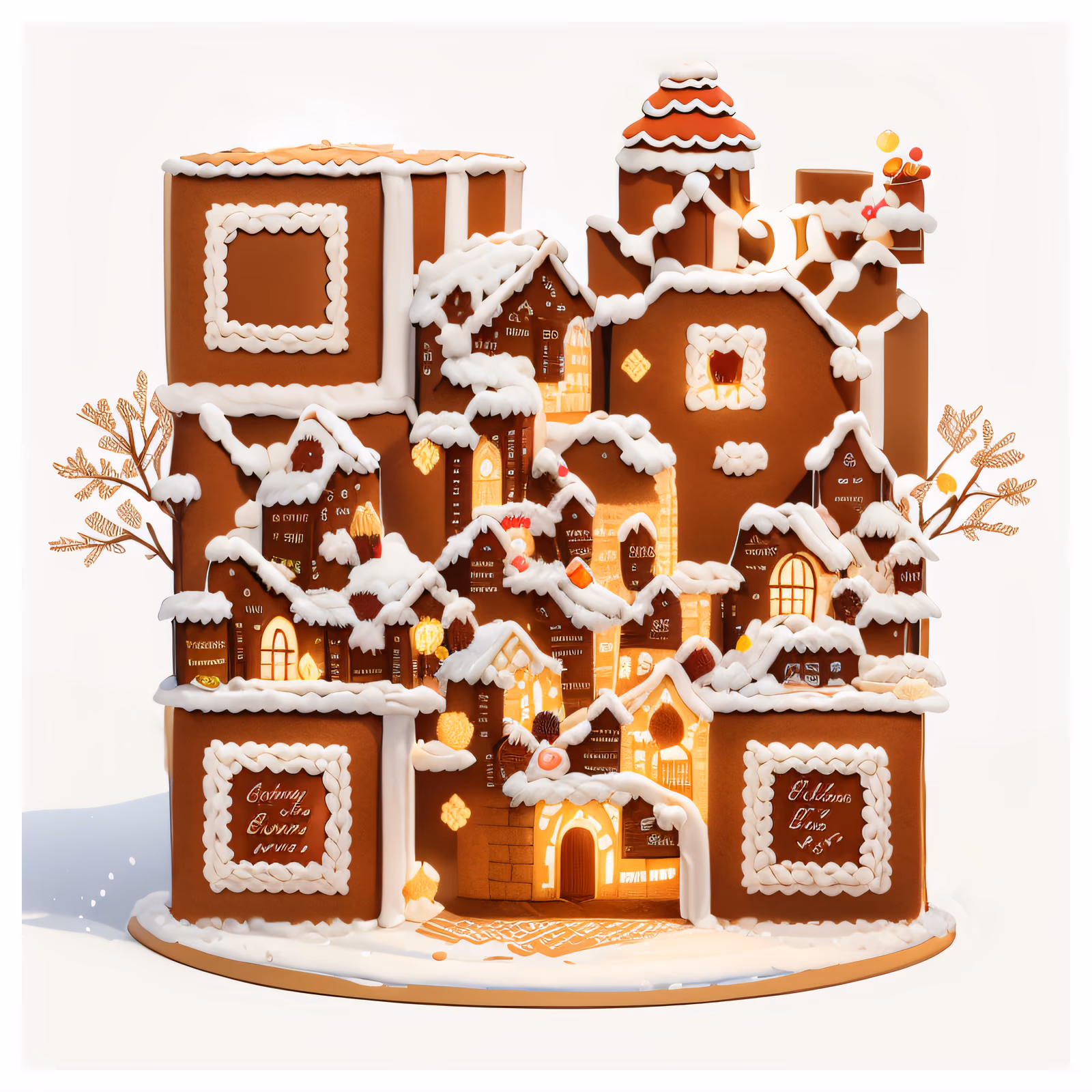 Gingerbread Town 3D Holiday QR Code for Greeting Cards — image 1