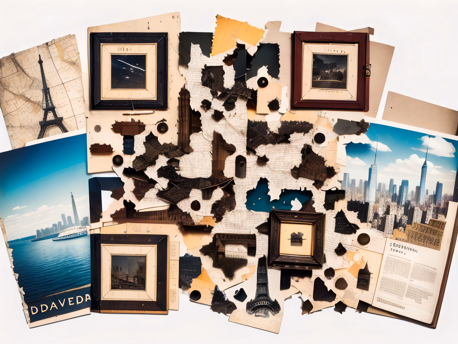 Vintage Travel Journal Collage QR Code for Posters — image 1