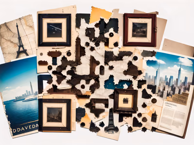 Vintage Travel Journal Collage QR Code for Posters — image 1