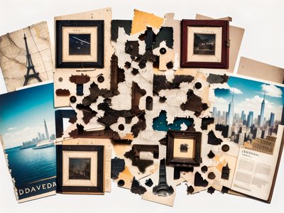 Vintage Travel Journal Collage QR Code for Posters