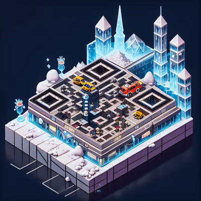 Frozen Isometric City 3D QR Code Art — image 1