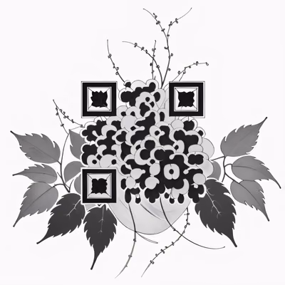 Grape Cluster Ink Tattoo QR Code for Temporary Tattoos — image 1