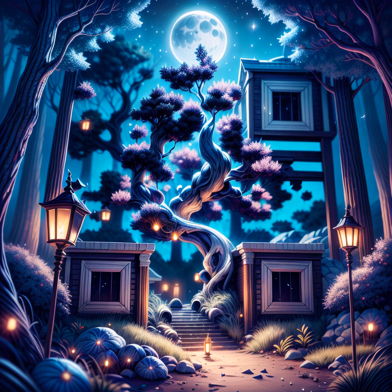 Moonlit Fairy Tree Fantasy QR Code for Posters — image 1