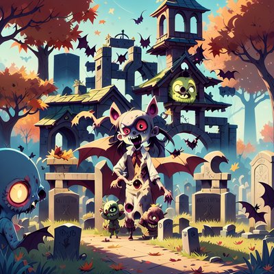 Zombie Graveyard Game Art QR Code for Posters