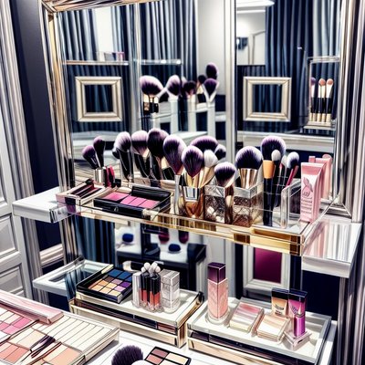 Makeup Brushes Vanity Digital Painting QR Code for Packaging