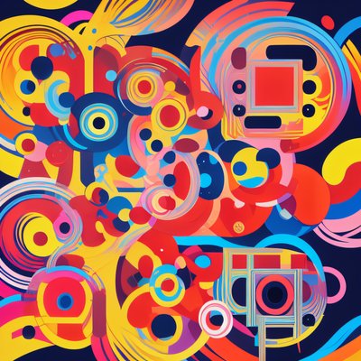 Colorful Circles Psychedelic Vector QR Code for Posters