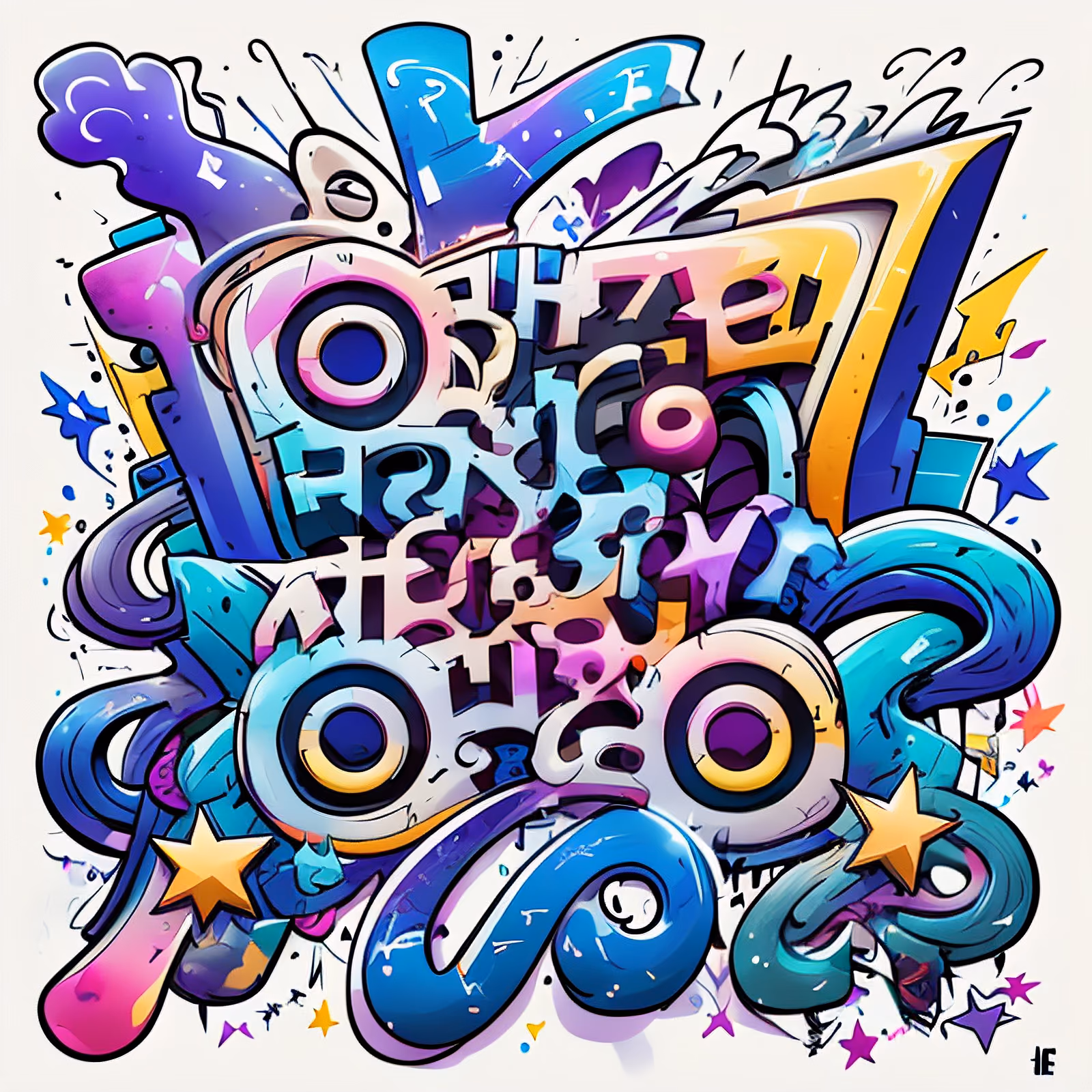 Graffiti Lettering Wildstyle Symbol QR Code for Posters — image 1
