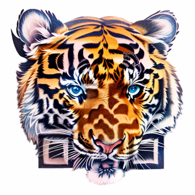 Tiger Head Tattoo Style QR Code for Temporary Tattoos — image 1