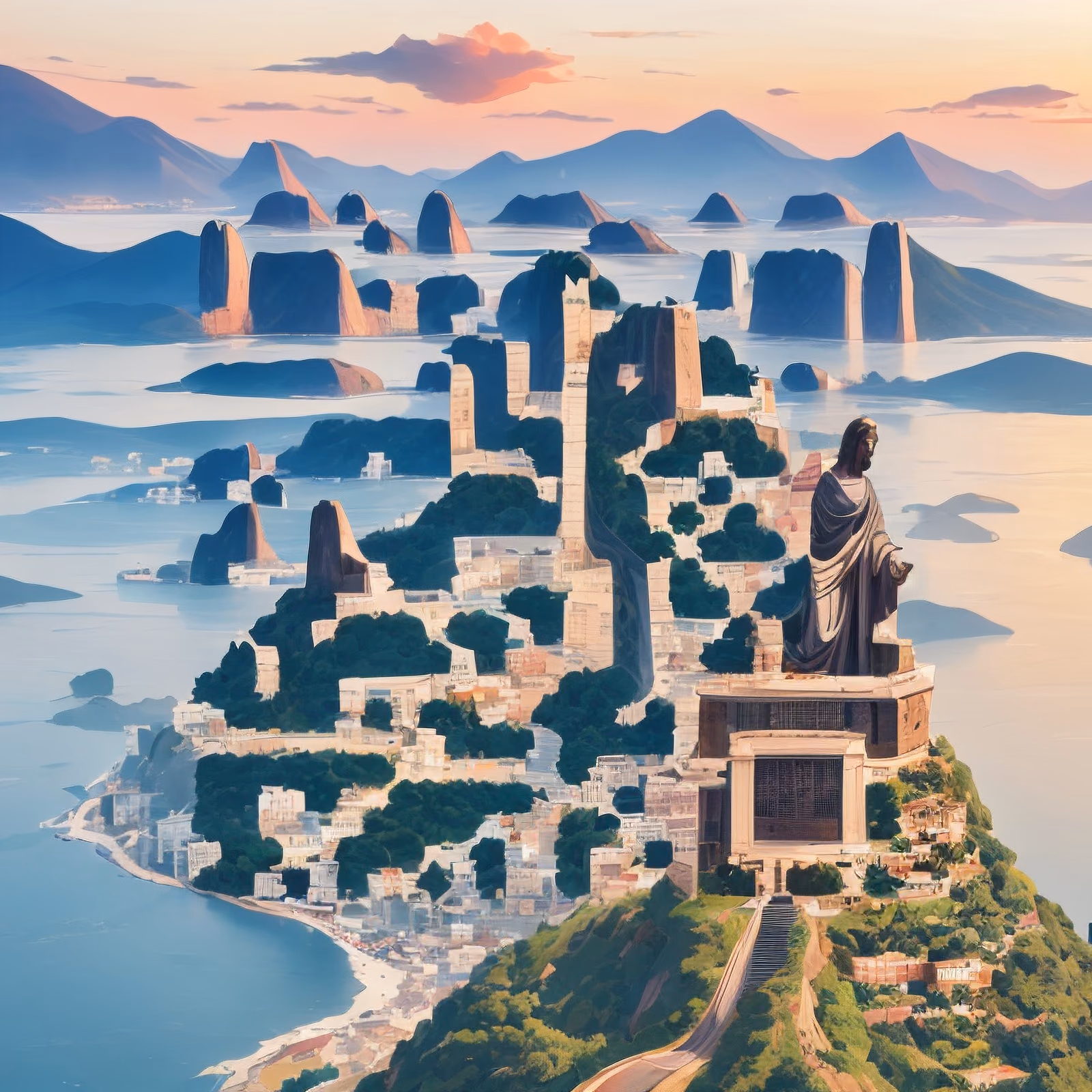 里约山顶雕像矢量二维码艺术 — 图片 1