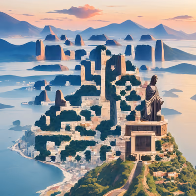 里约山顶雕像矢量二维码艺术 — 图片 1