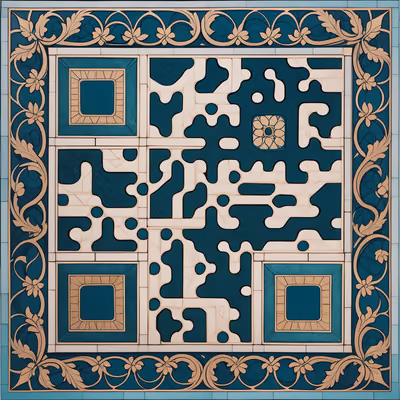 Ottoman Tilework Arabesque QR Code Art — image 1