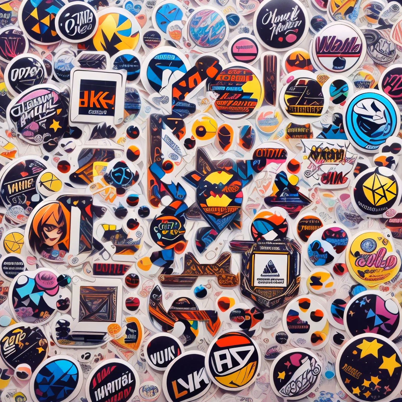 Retro Sticker Bomb Collage Pattern QR Code for Stickers — image 1