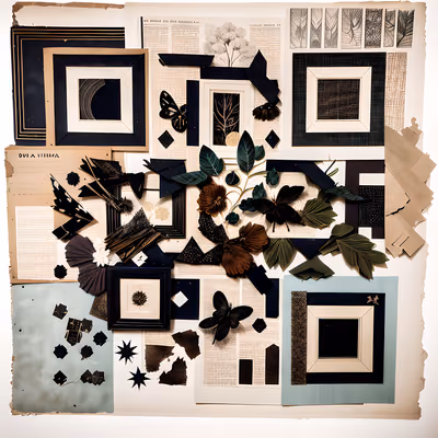 Vintage Botanical Paper Collage QR Code Art — image 1