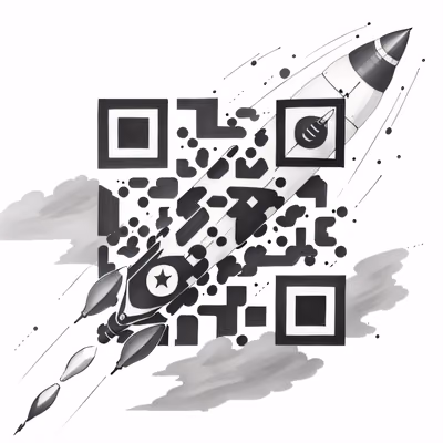 Запуск ракеты, татуировка тушью: QR-код для временных татуировок — изображение 1