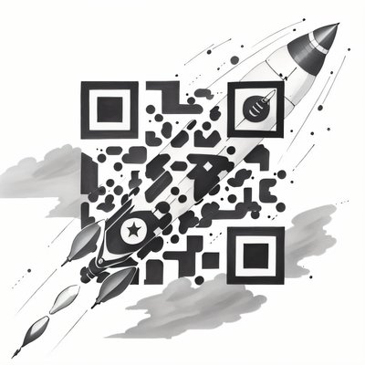 Rocket Launch Ink Tattoo QR Code for Temporary Tattoos