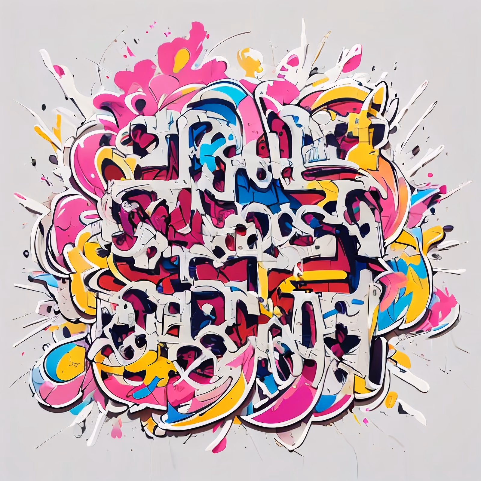 Graffiti Wildstyle Lettering Pattern QR Code for Stickers — image 1