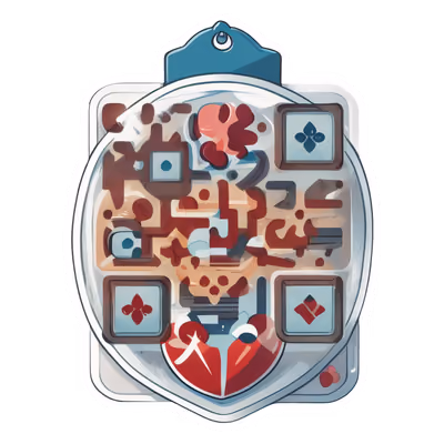 Значок с сердцем в векторном стиле: QR-код для стикеров — изображение 1