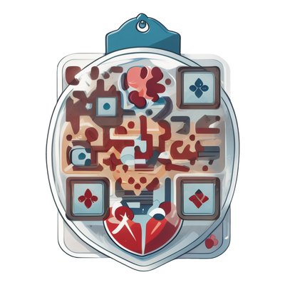 Heart Badge Vector Sticker QR Code for Stickers