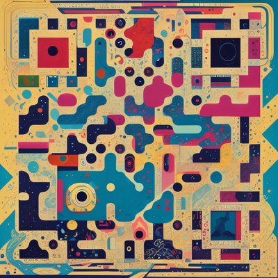 Maximalist Abstract Pattern QR Code for Posters
