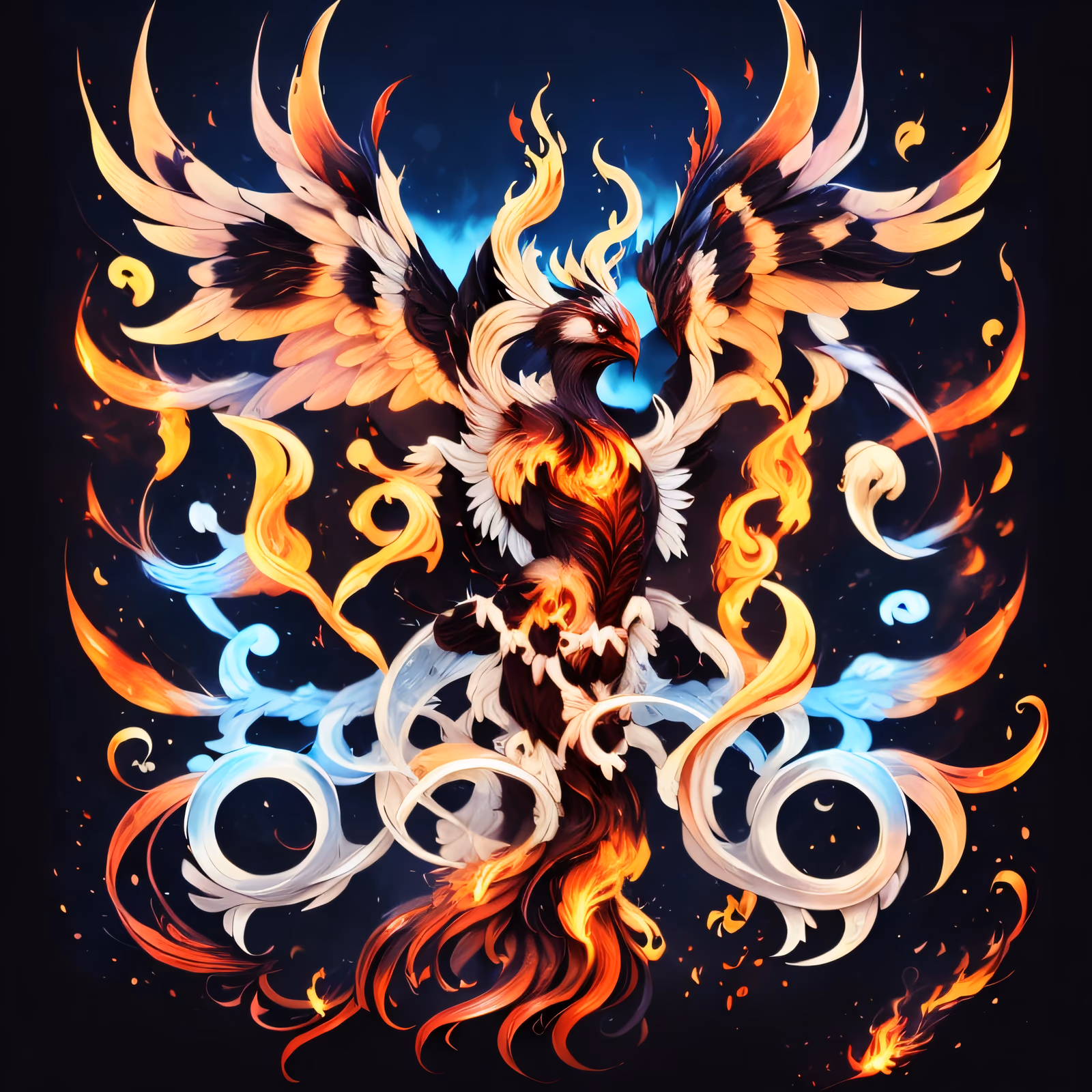 Flaming Phoenix Fantasy QR Code for Apparel — image 1